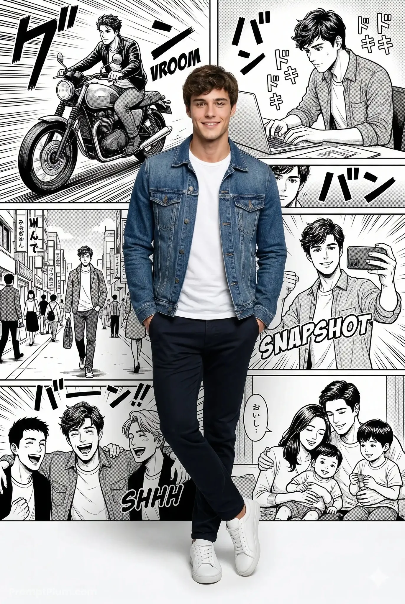 Life in Panels, Anime AI artwork, made with Gemini