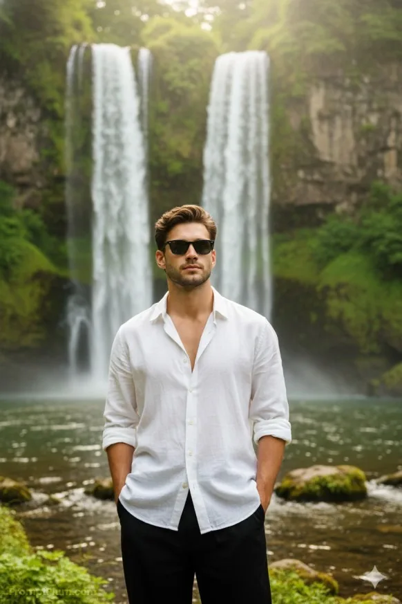 Chasing Waterfalls, Travel AI artwork, made with Gemini