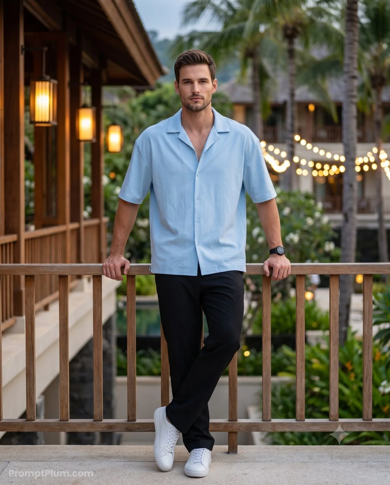 Relaxed Evening, Men's Style AI artwork, made with Gemini