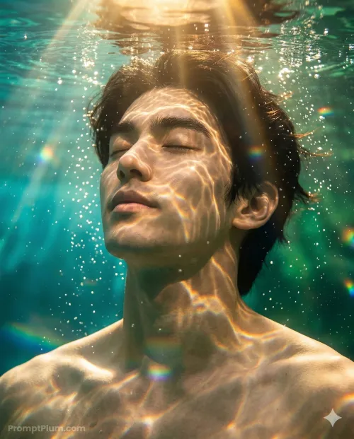 Liquid Sunbeam, Nature AI artwork, made with Gemini
