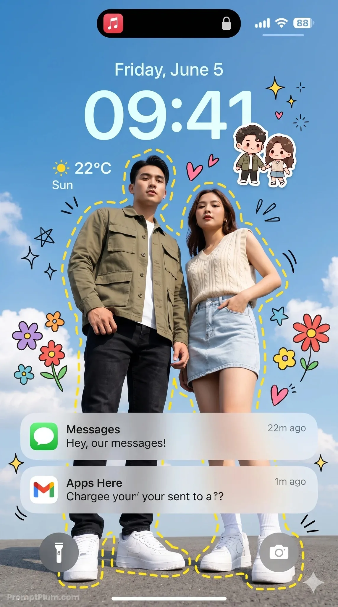 Aesthetic Couple Wallpaper, Wallpaper AI artwork, made with Gemini