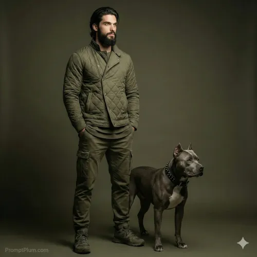 Olive Sentinel, Men's Style AI artwork, made with Gemini
