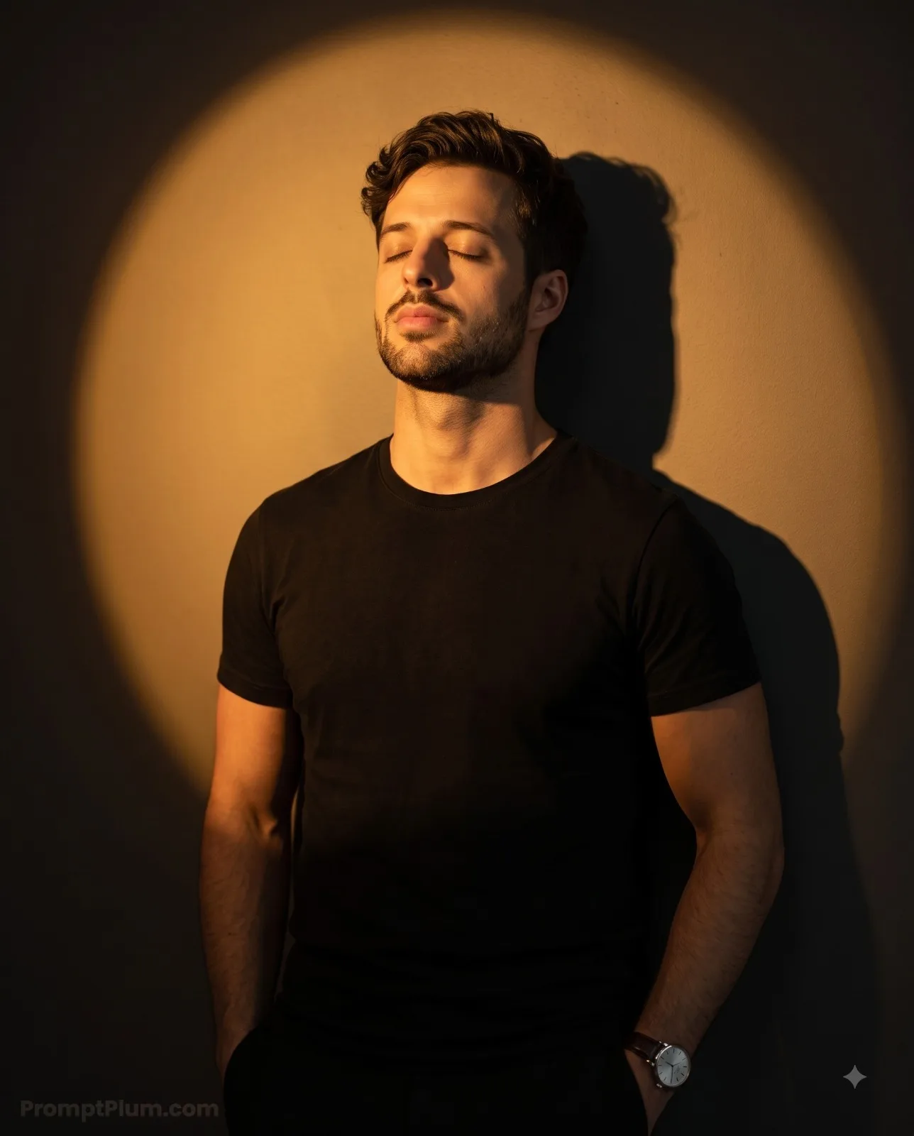 Cinematic Portrait with Shadow Play, Men's Style AI artwork, made with Gemini