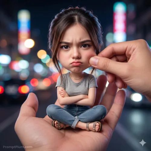 The Tiny Pout, 3D Render AI artwork, made with Gemini