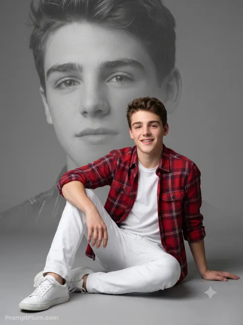 Man Double Exposure Studio Portrait, Portrait AI artwork, made with Midjourney