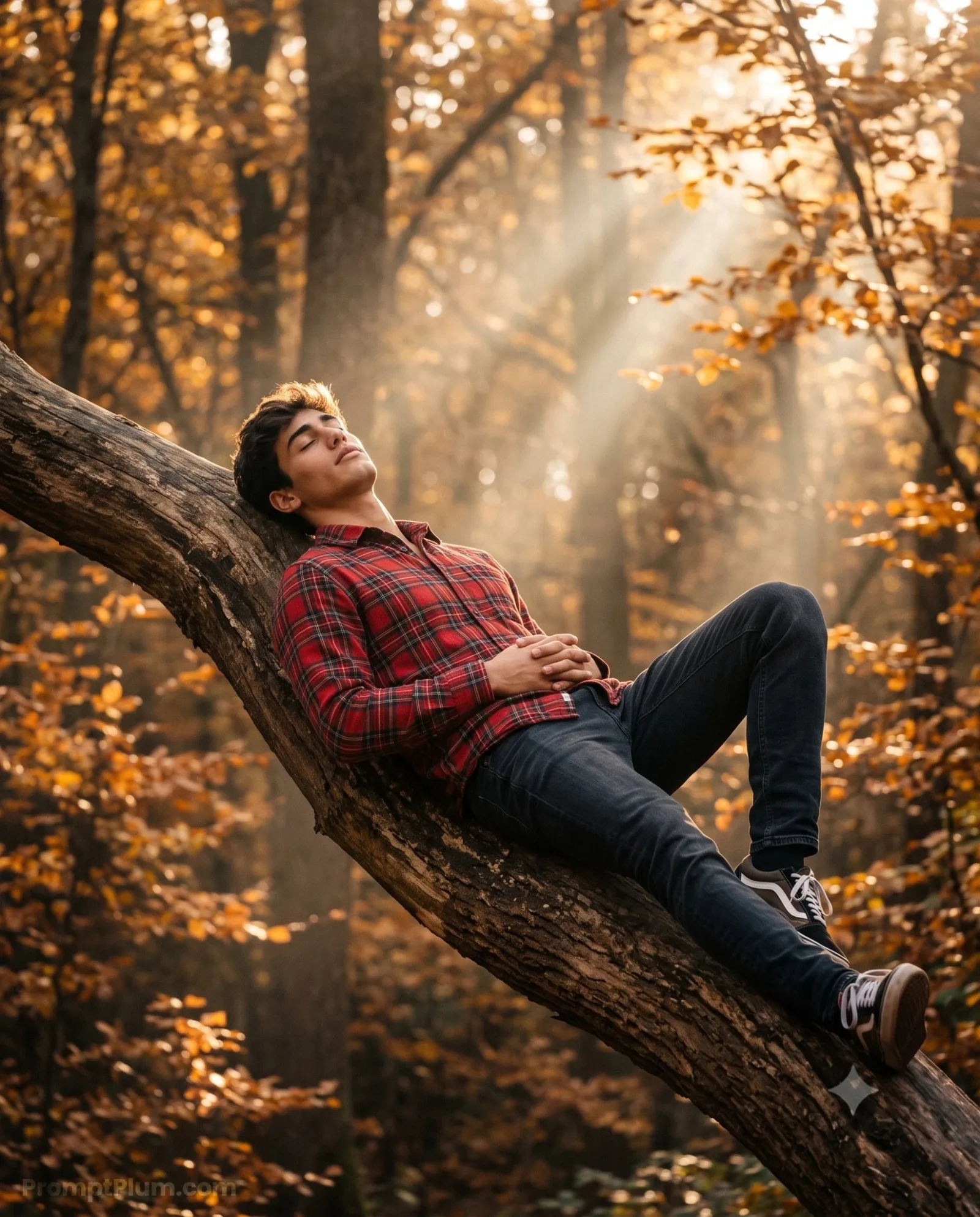 Resting on the Leaning Branch, Nature AI artwork, made with Gemini