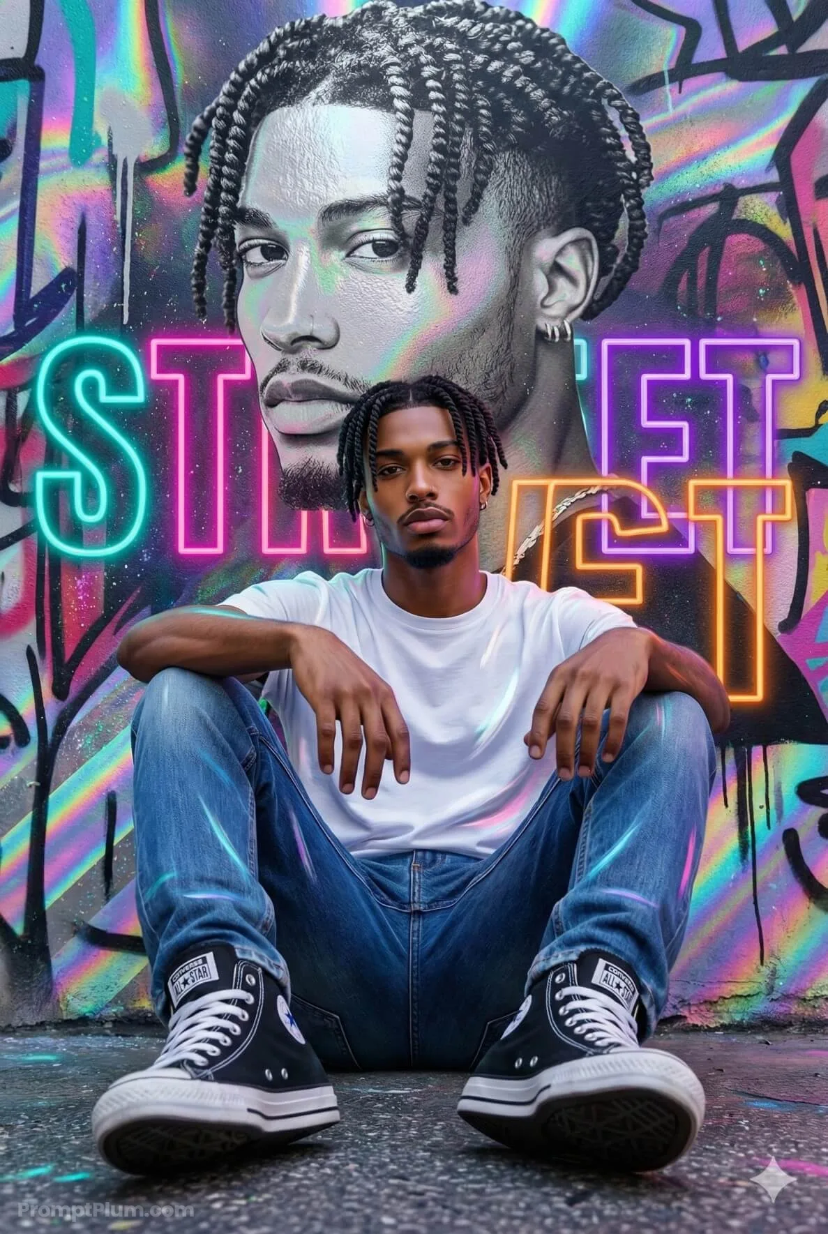 Grounded in Graffiti, Men's Style AI artwork
