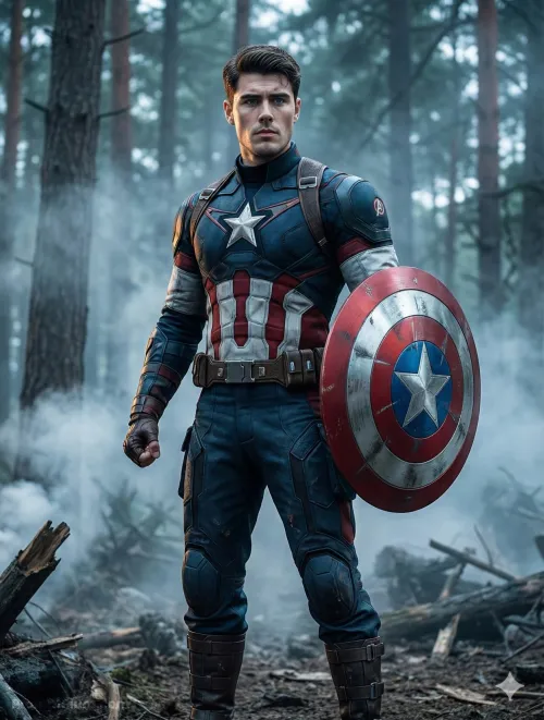 The First Avenger, Fantasy AI artwork, made with Gemini