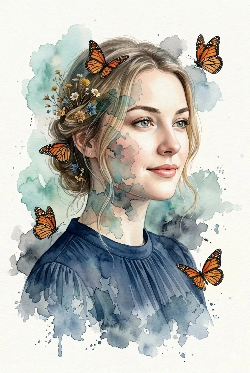 Monarch Muse, Fantasy AI artwork, made with Gemini