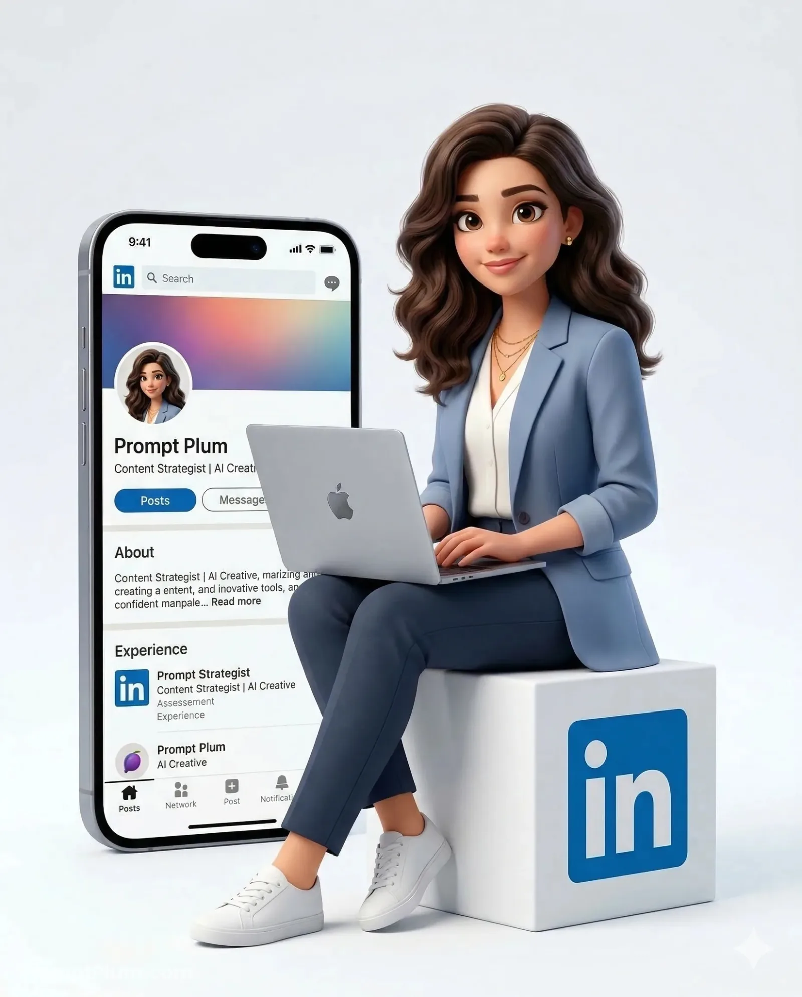 3D Professional Identity, 3D Render AI artwork, made with Gemini
