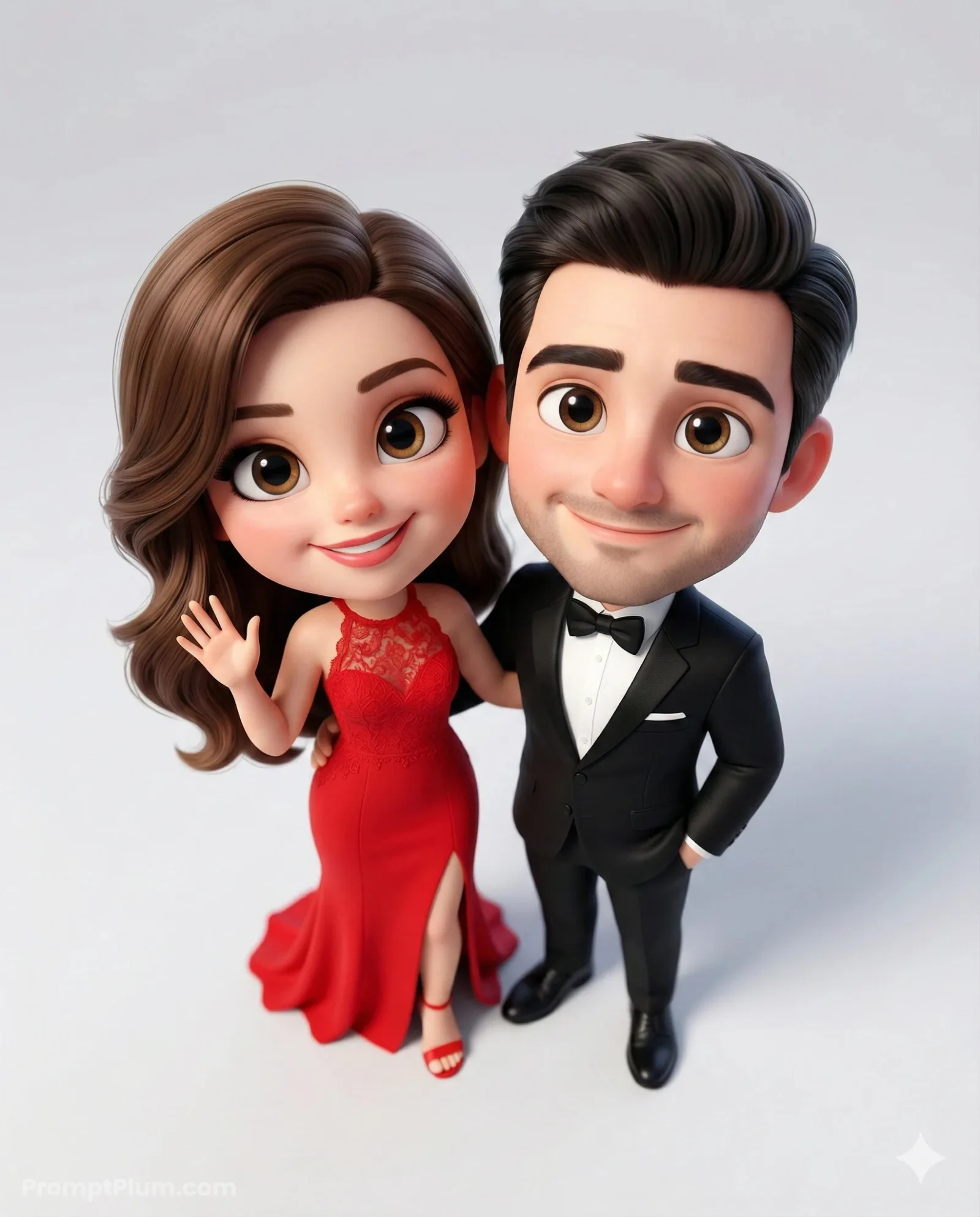 Chibi-Inspired Couple, 3D Render AI artwork, made with Gemini